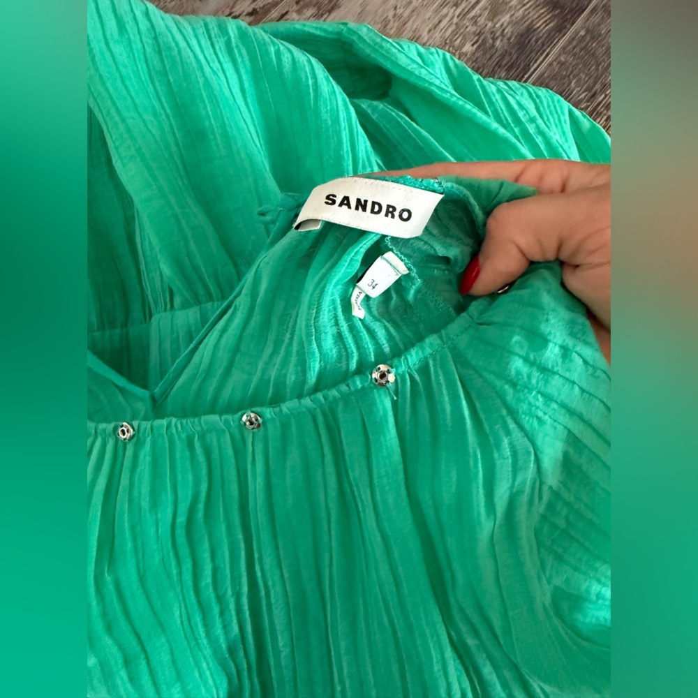 Sandro Emerald Green Tiered Maxi Dress - Picture 5 of 10